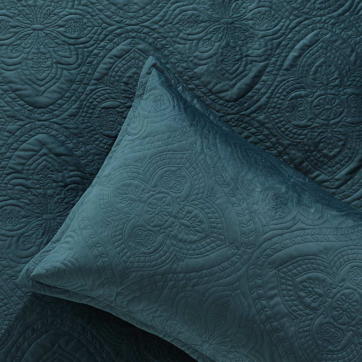 Bianca Dynasty Teal Coverlet Set - Queen & King Size - Luxury Bedding for Master Bedroom or Guest Room