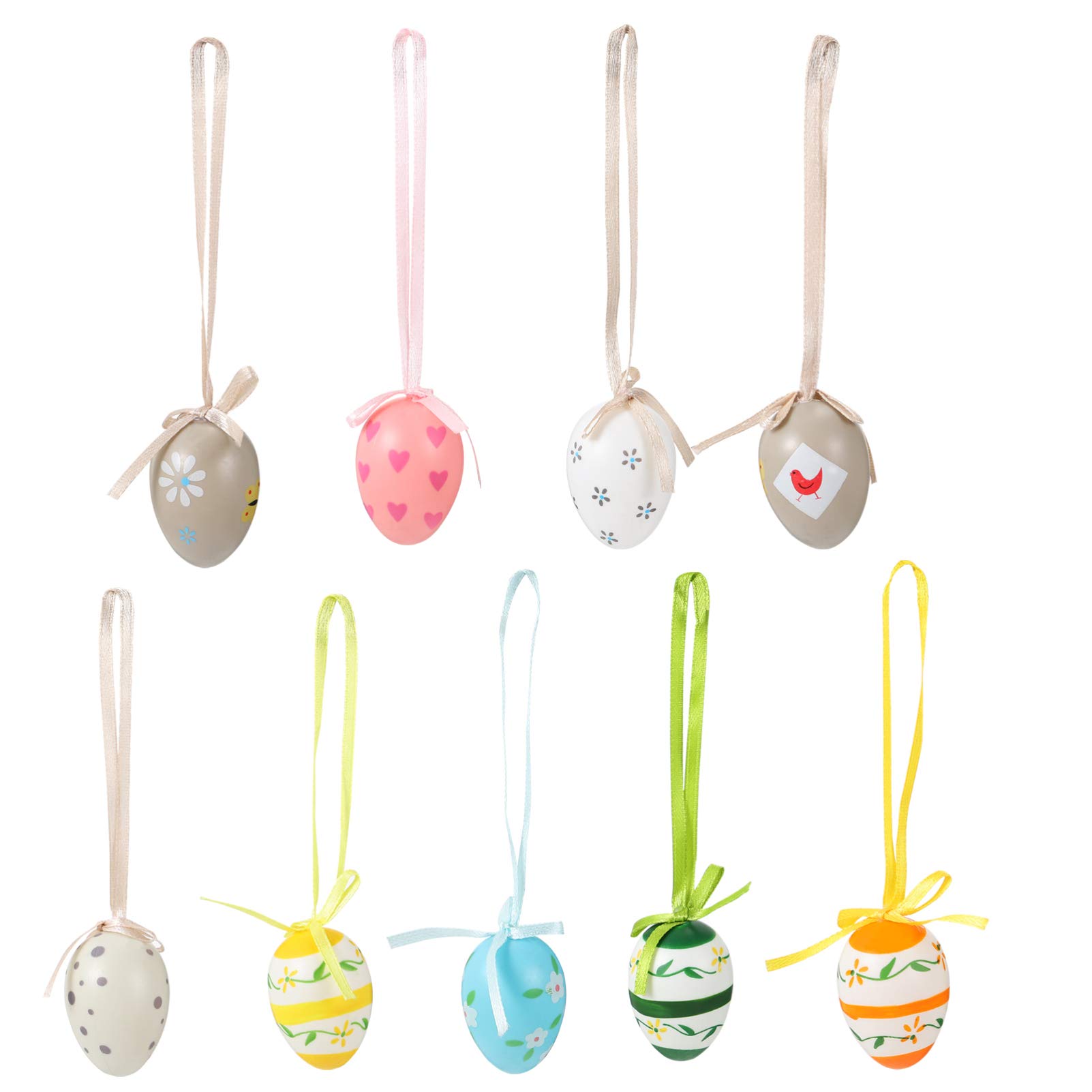 EXCEART 54Pcs Colorful Easter Egg Hanging Decorations - Easter Tree Ornaments for Party, Home, Garden & Spring Festival Decor