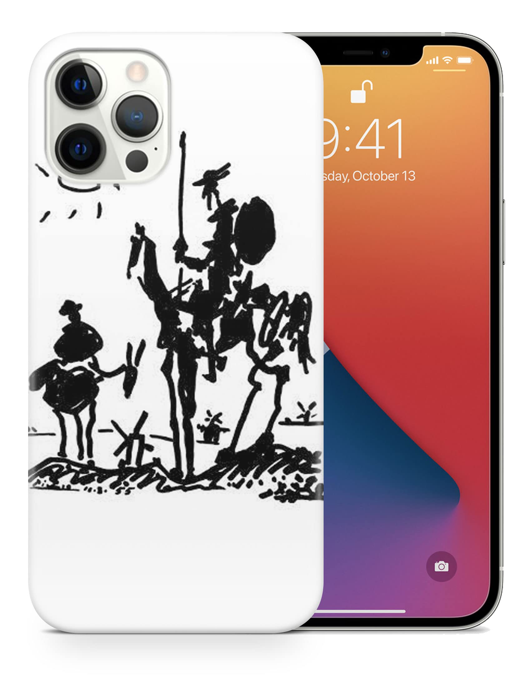 Pablo Picasso Don Quixote Art Painting Phone Case for iPhone 13 Pro Max - Durable Protective Cover with Premium Print - Perfect for Art Lovers & Book Enthusiasts (Gift Idea, Office, Travel)