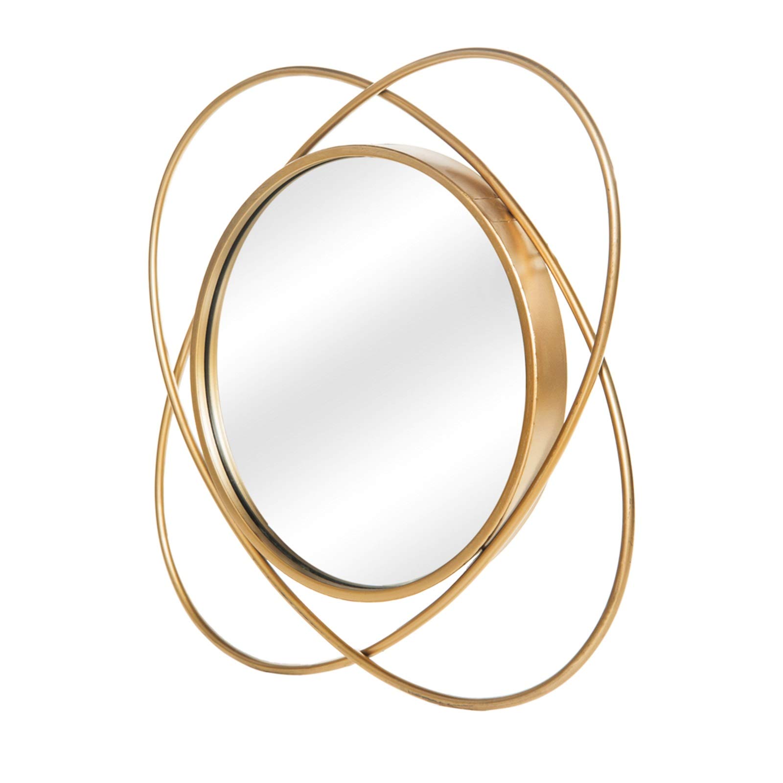 XYNH 22 Inch Round Golden Metal Wall Mirror - Decorative Flower Mirror for Living Room, Bathroom, Bedroom & Entryway - Elegant Home Decor & Wall Art for Modern Interiors