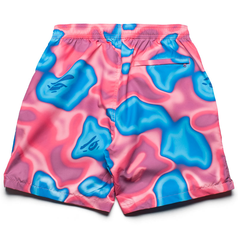 BAPE Liquid Camo One Point Beach Shorts for Men - Pink Swim Trunks, Quick-Dry & Comfortable for Swimming, Surfing, and Summer Vacations