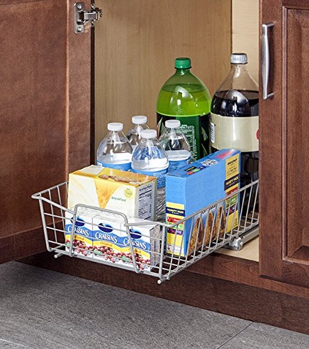 ClosetMaid 11-Inch Heavy Duty Pull Out Cabinet Organizer - Slide Out Pantry Shelves & Drawers for Kitchen, Bathroom Storage - Nickel Finish | Perfect for Pantry Organization, Spice Rack, Under Sink Storage & Cabinet Decluttering