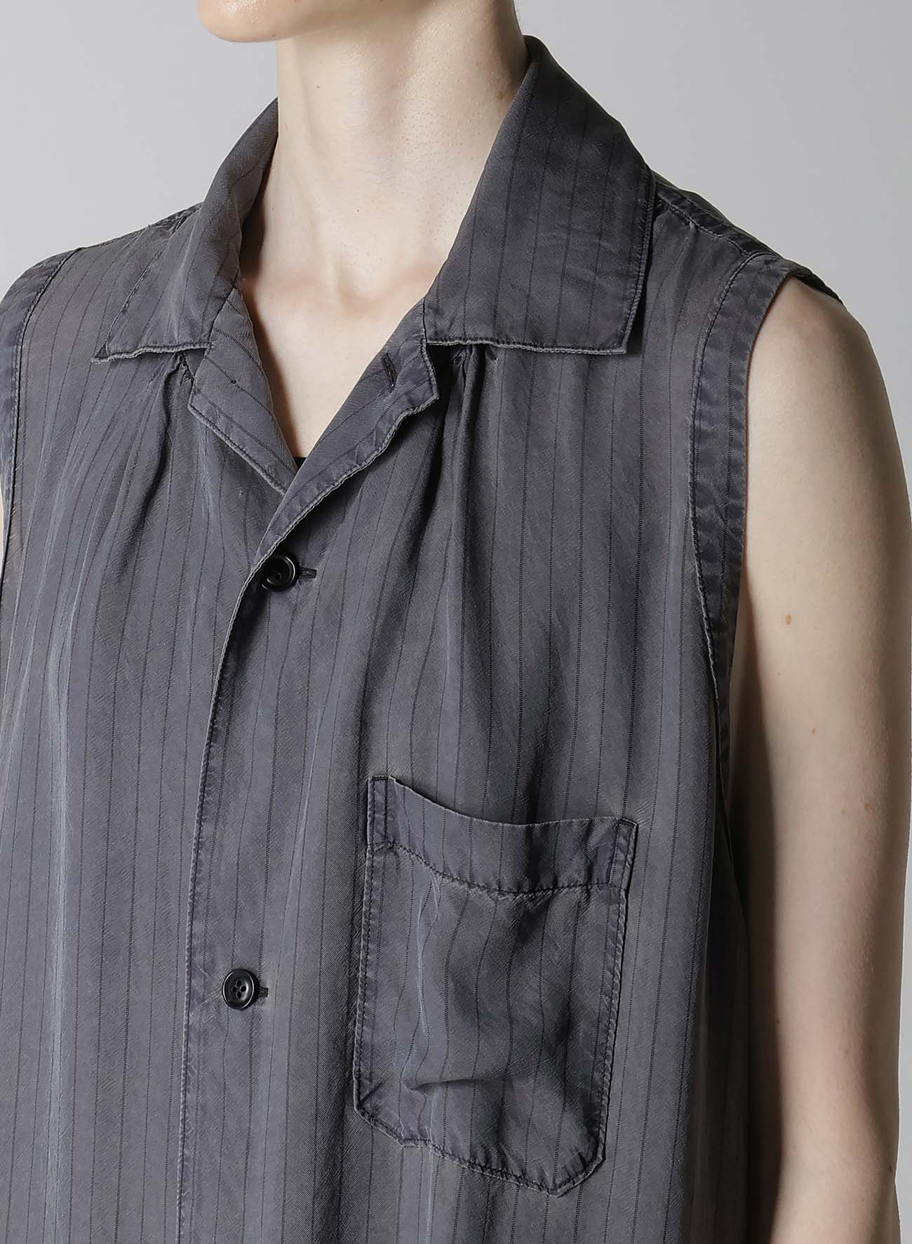 Cupro Stripe Sleeveless Shirt Dress for Women - Summer Casual & Office Wear - Breathable & Comfortable