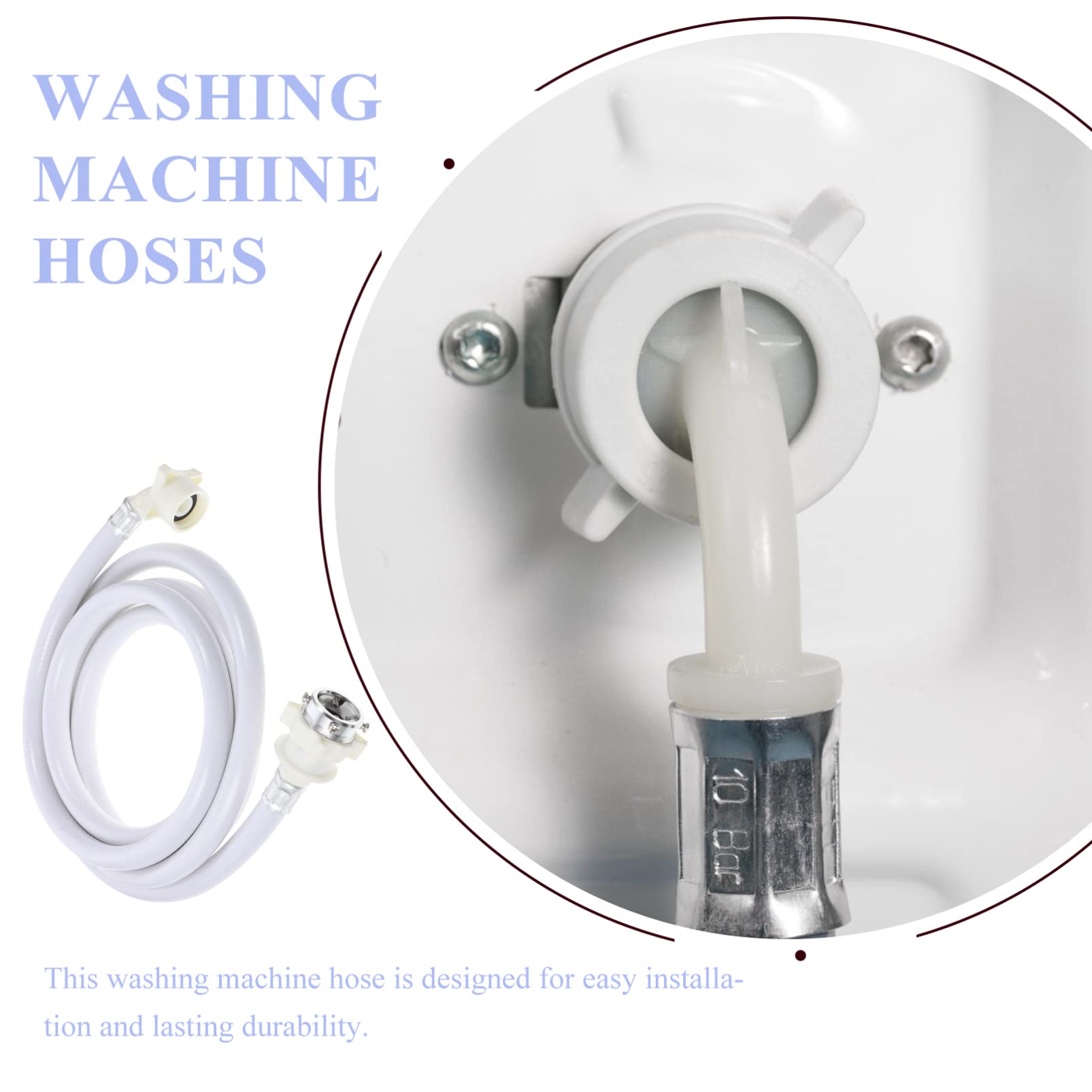 PVC Washing Machine Hose Extension - 3 Meter Long Washer Hose for Laundry Room, RV, and Mobile Home Use