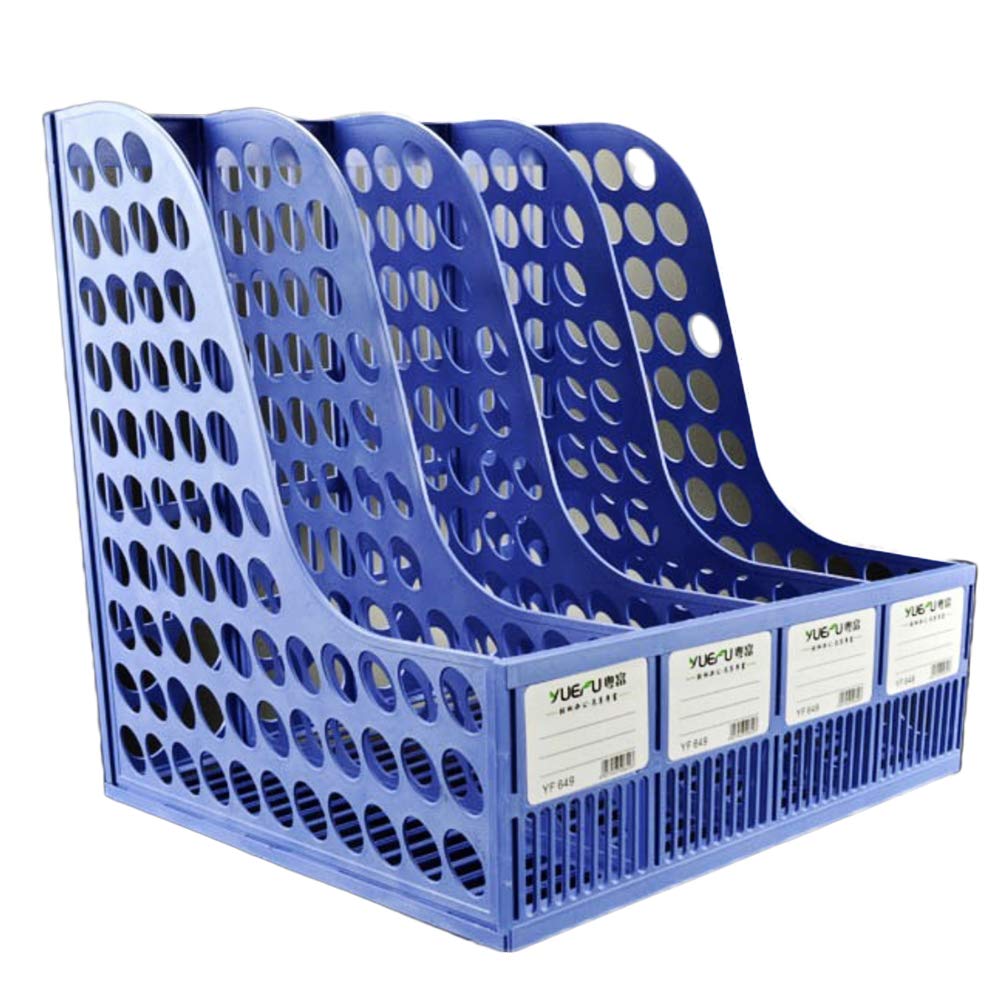 LederleiterUSA 4-Section Desktop File Organizer - Plastic Magazine & Document Holder, File Dividers & Storage Box for Office, Home, or School Use