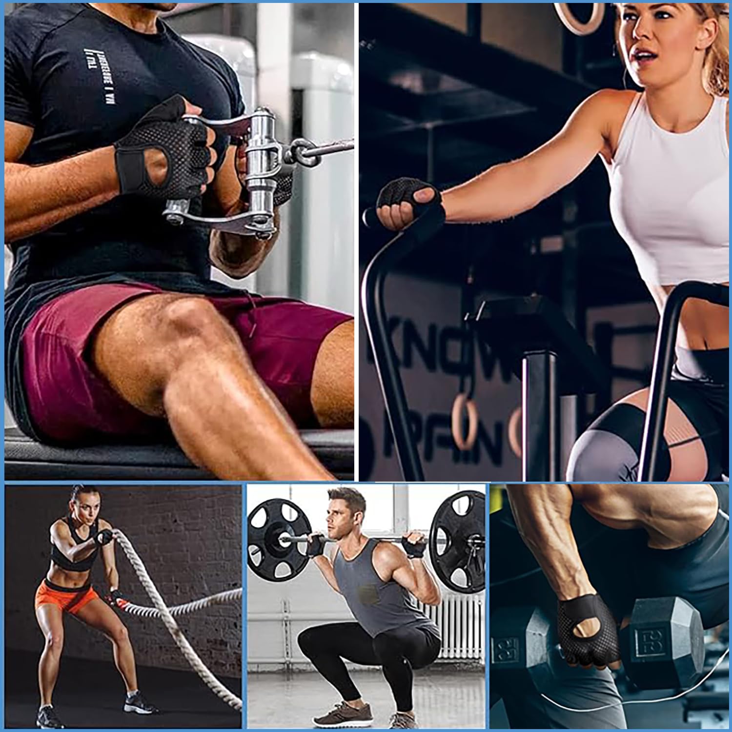LuoshaPUCY Fitness Gloves for Men & Women - Breathable Non-Slip Workout Gloves for Gym, Cycling, Weightlifting - Unisex Sports Gloves for Training & Exercise
