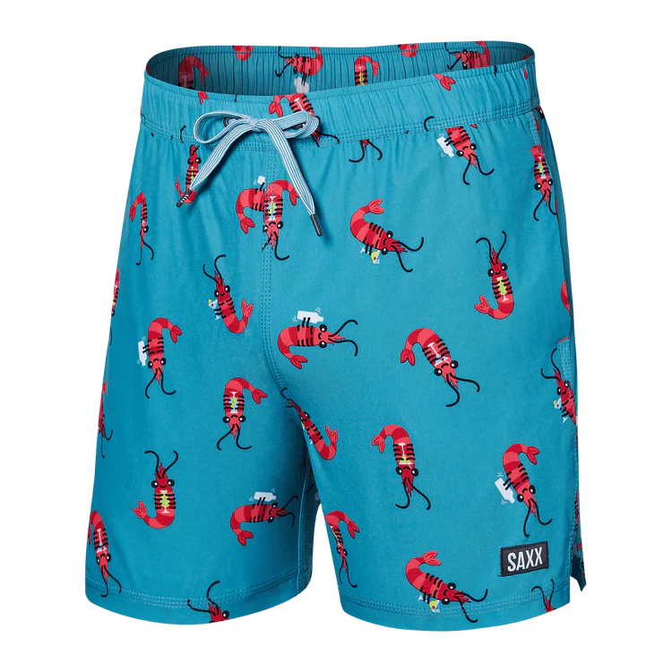 SAXX 5 Inch Oh Buoy 2-in-1 Volley Swim Trunks - Blue Moon | Quick-Dry Comfort for Beach, Pool & Water Sports