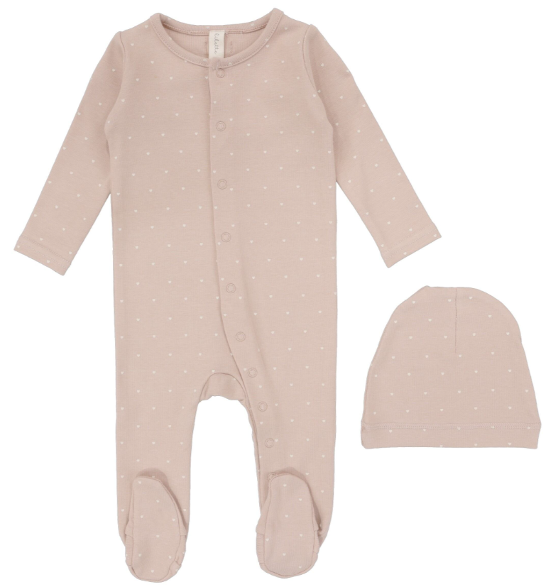LIL LEGS Tiny Heart Footie Set for Newborn to 9 Months - Soft Baby Romper for Playtime & Photo Shoots