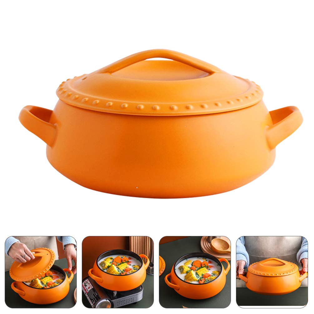 1pc Ceramic Casserole Pot - Non-Stick Korean Style Earthenware Soup Pot for Stewing & Cooking | Perfect for Home Kitchen, Soup Making, and Korean-Style Meals