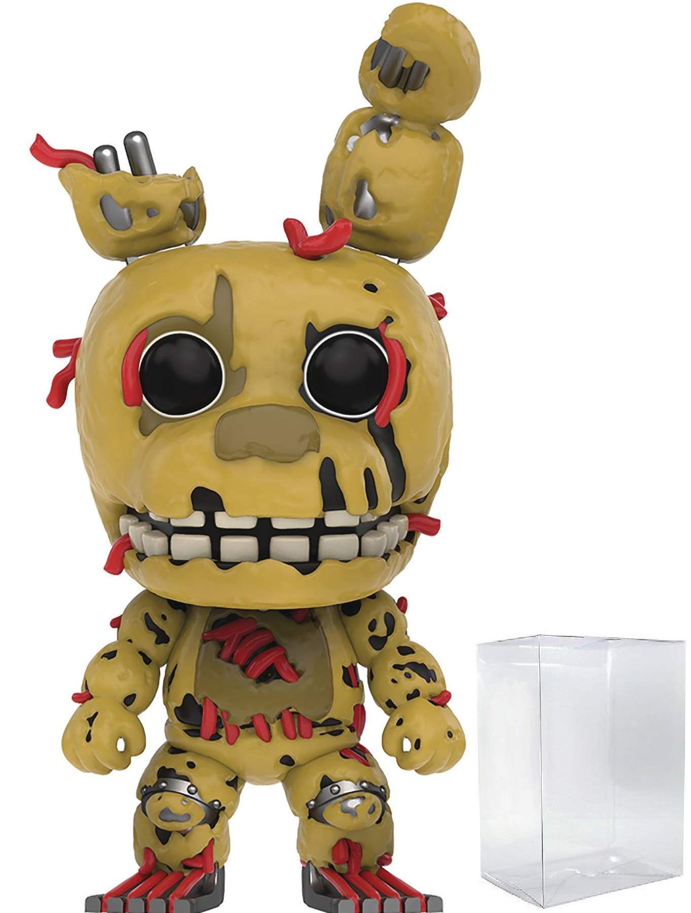 Funko Pop! Five Nights at Freddy's Springtrap Vinyl Figure (3.75 Inch) with Pop Protector Case - Collectible Horror Game Merchandise for Display & Protection | Perfect for Gaming Rooms, Office Decor & FNAF Fans