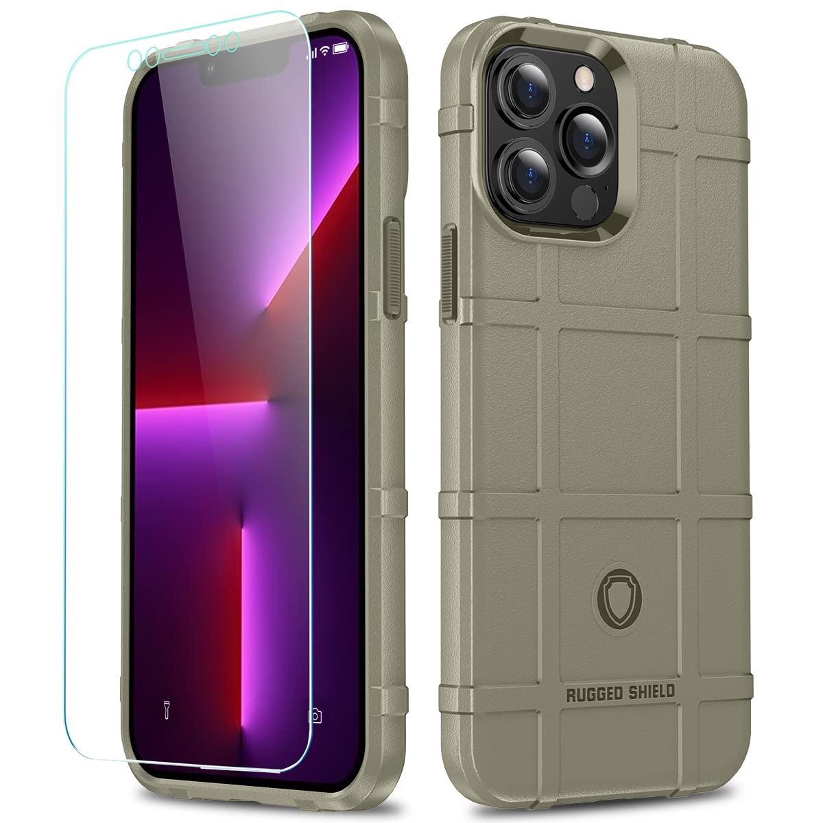 Rugged Shockproof iPhone 13 Pro Max Case with 8ft Drop Protection - Heavy Duty TPU Armor Tactical Cover for iPhone 13 Pro Max (6.7 Inch) - Light Clay Color | Perfect for Outdoor Adventures, Construction Work & Extreme Sports Protection