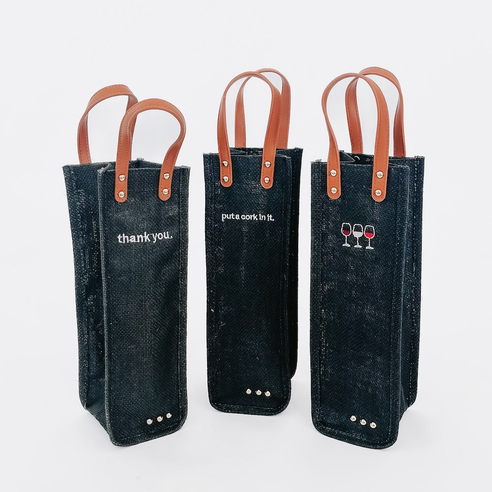 Eco-Friendly Reusable Wine Tote Bag - Giftable Canvas Wine Carrier for Picnics, Parties & Outdoor Events