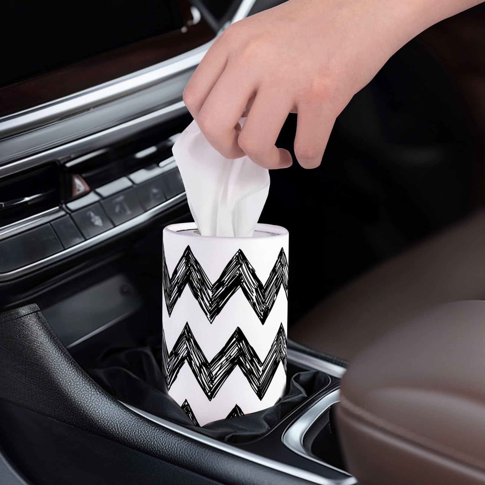 4 Pack Car Tissues Holder with Facial Tissues - Travel Tissue Box for Car Cup Holder | Compact & Convenient for Road Trips, Commuting & Daily Driving