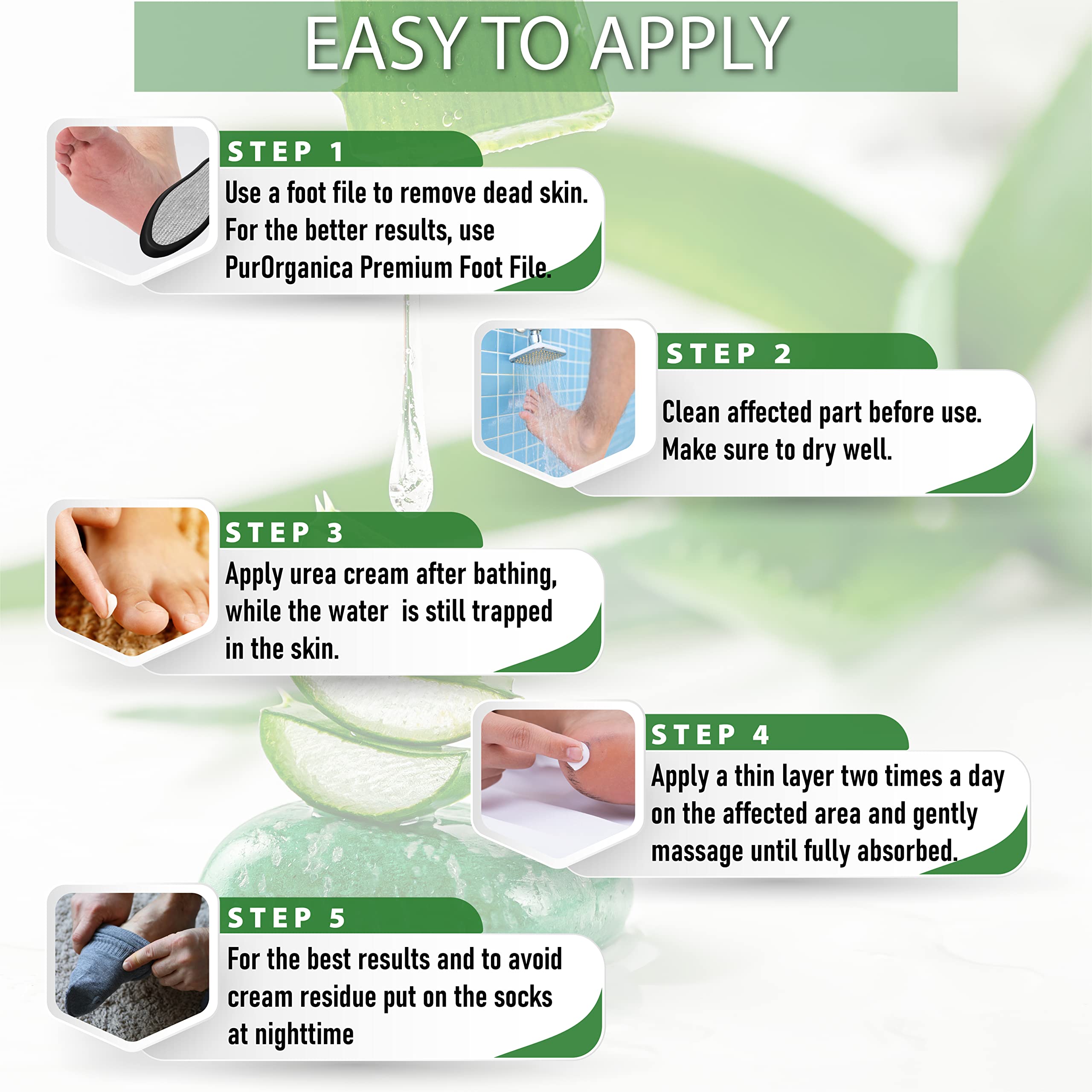 40% Urea Foot Cream Bundle with Premium Foot File - Intensive Moisturizing Treatment for Thick, Cracked, Dead & Dry Skin - Effective for Scaly Feet, Knees & Elbows - Perfect for Pedicures & At-Home Foot Care