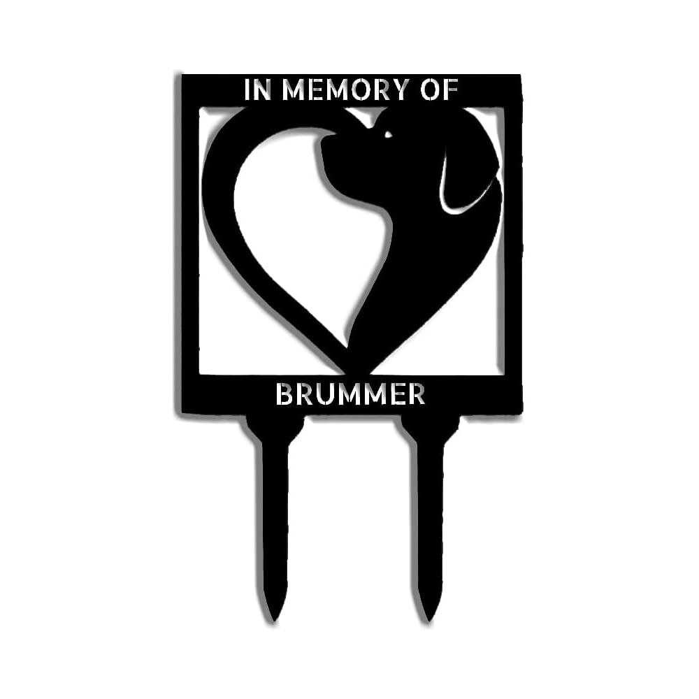 Custom 1-Piece Dog Memorial Grave Marker Stake - Personalized Pet Loss Remembrance Gift with Metal Cross Plaque for Backyard Cemetery | Memorial for Beloved Dogs, Cats & Pets | Outdoor & Indoor Use