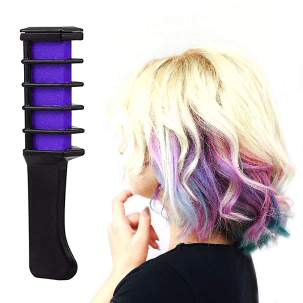 JUSTDOLIFE Temporary Hair Color Chalk Comb - DIY Hair Dye Stick for Party, Cosplay & Halloween - Quick & Easy Washable Hair Color for Kids & Adults
