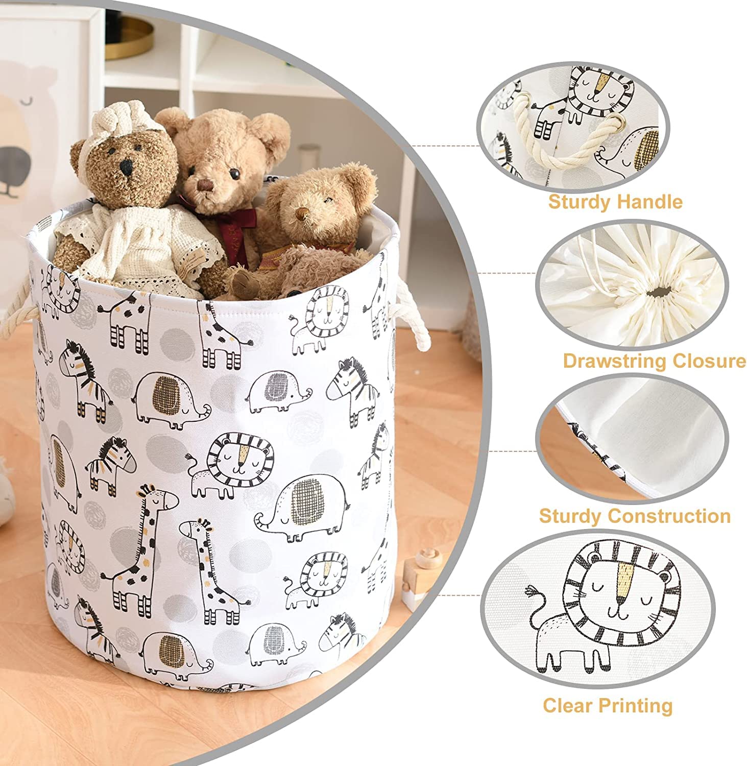 Extra Large Baby Laundry Basket & Toy Storage - Nursery Hamper for Kids Bedroom