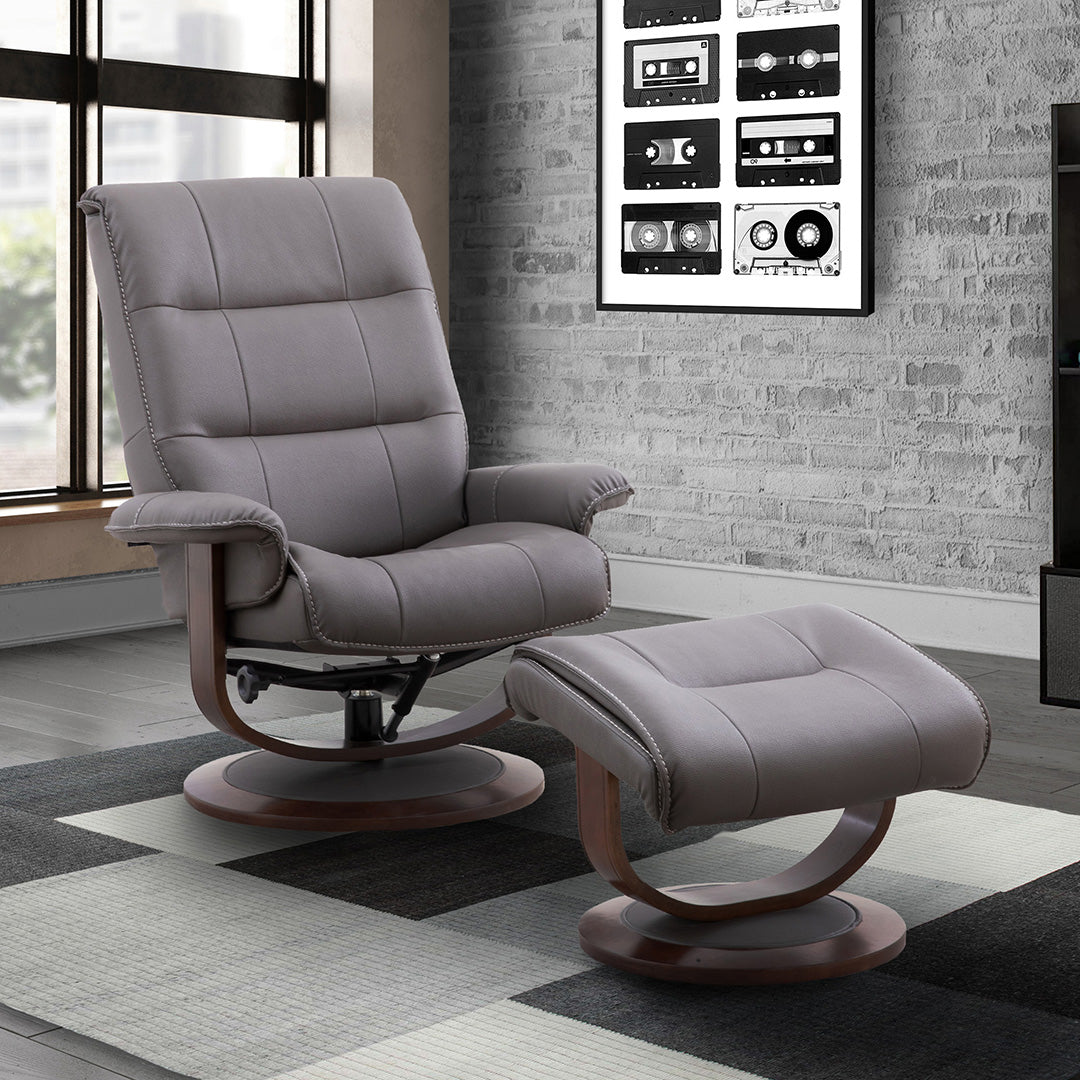 Montclair Manual Swivel Recliner with Ottoman - Comfortable Lounge Chair for Living Room, Bedroom, Home Theater - Perfect for Relaxing, Reading & Napping