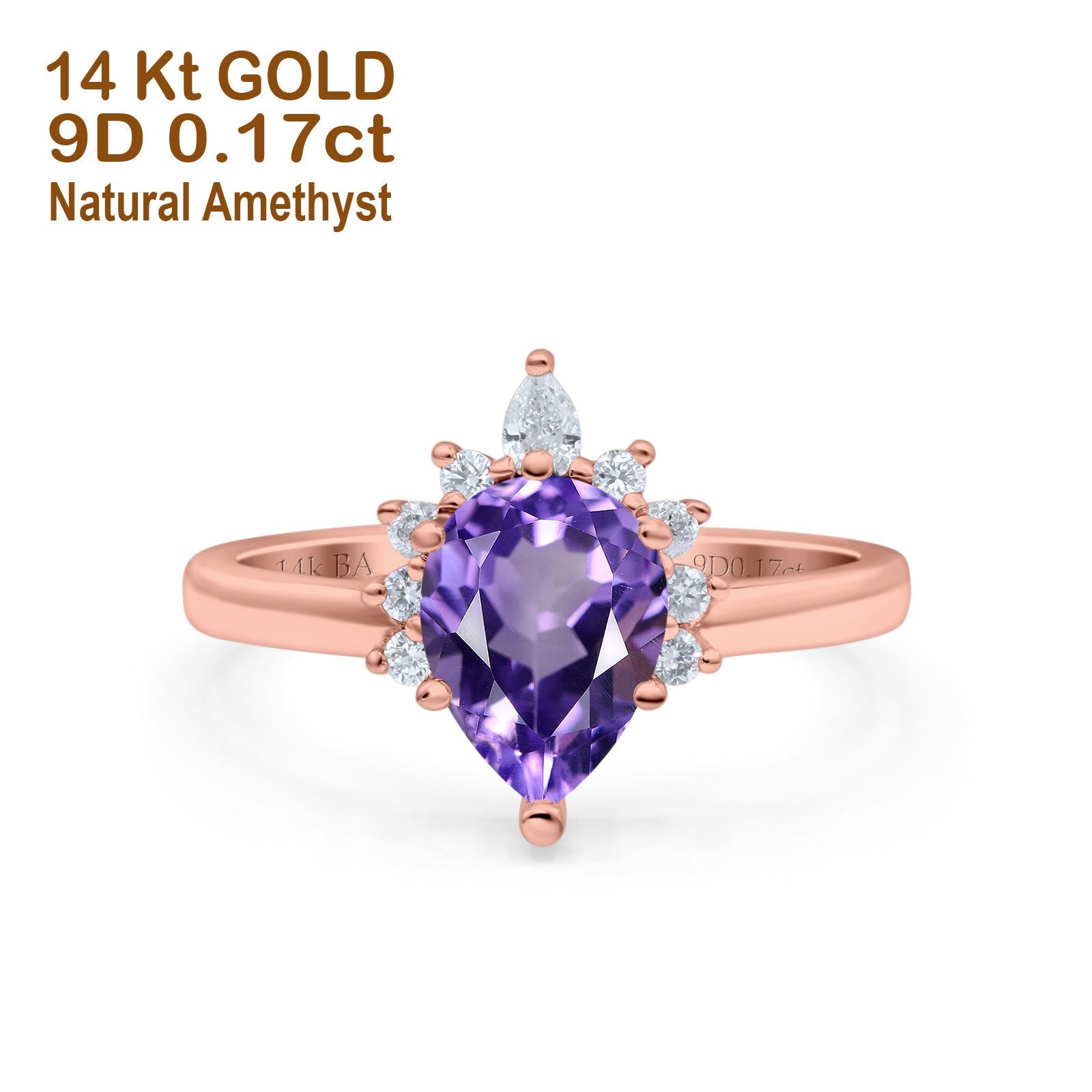 Rose Gold Natural Amethyst