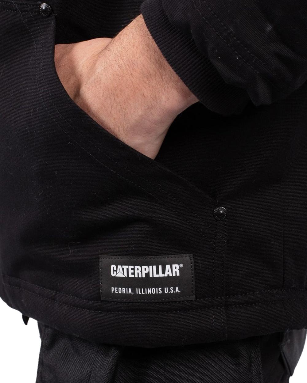 Caterpillar Men's Sherpa-Lined Hooded Jacket - Warm Winter Coat for Outdoor Work & Casual Wear