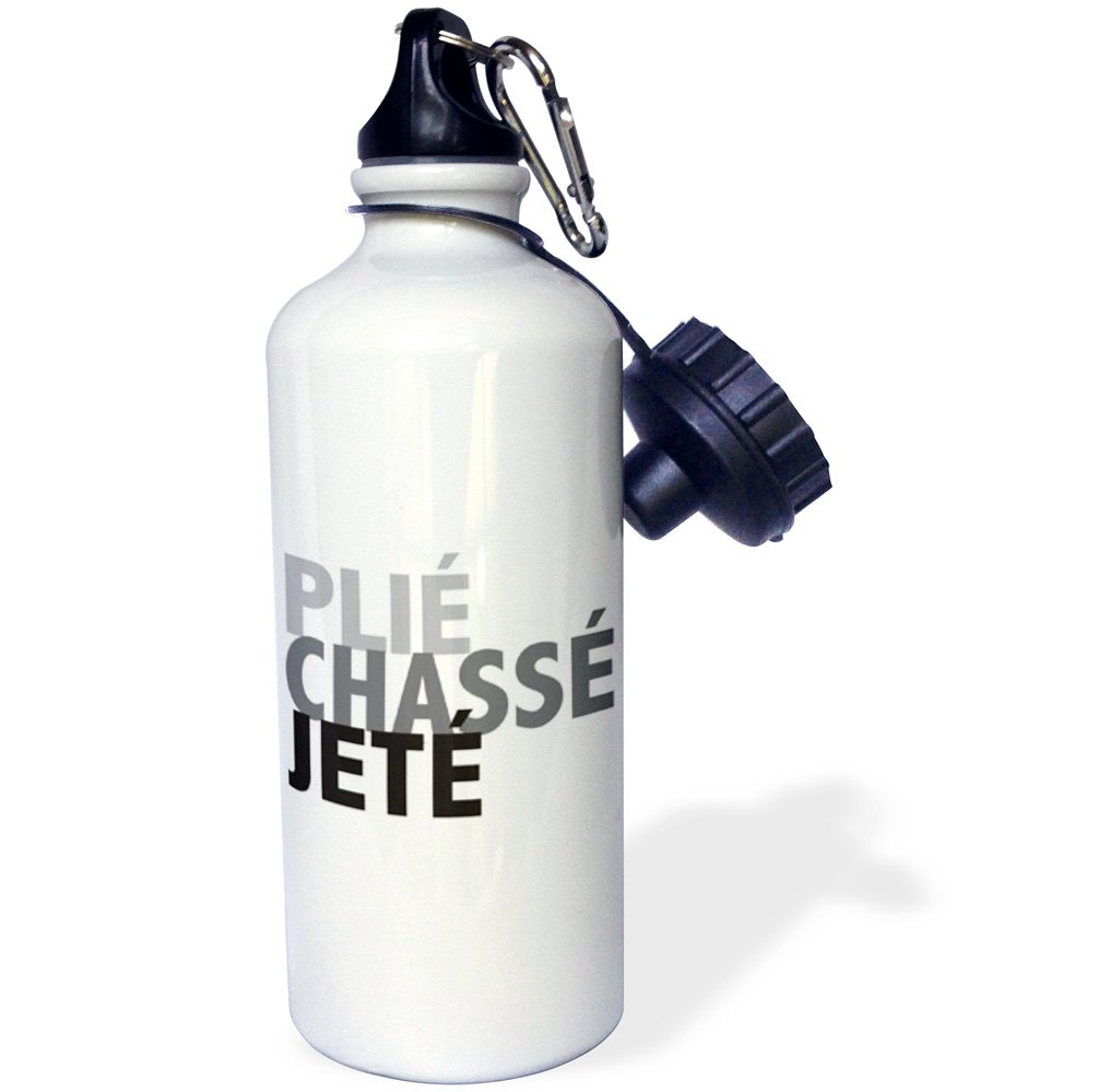 3D Rose Ballet Plié Chassé Jeté Sports Water Bottle - 21 oz BPA-Free Leakproof Gym & Dance Water Bottle for Ballet Dancers, Athletes & Fitness Enthusiasts - Perfect for Dance Classes, Workouts & Yoga Sessions