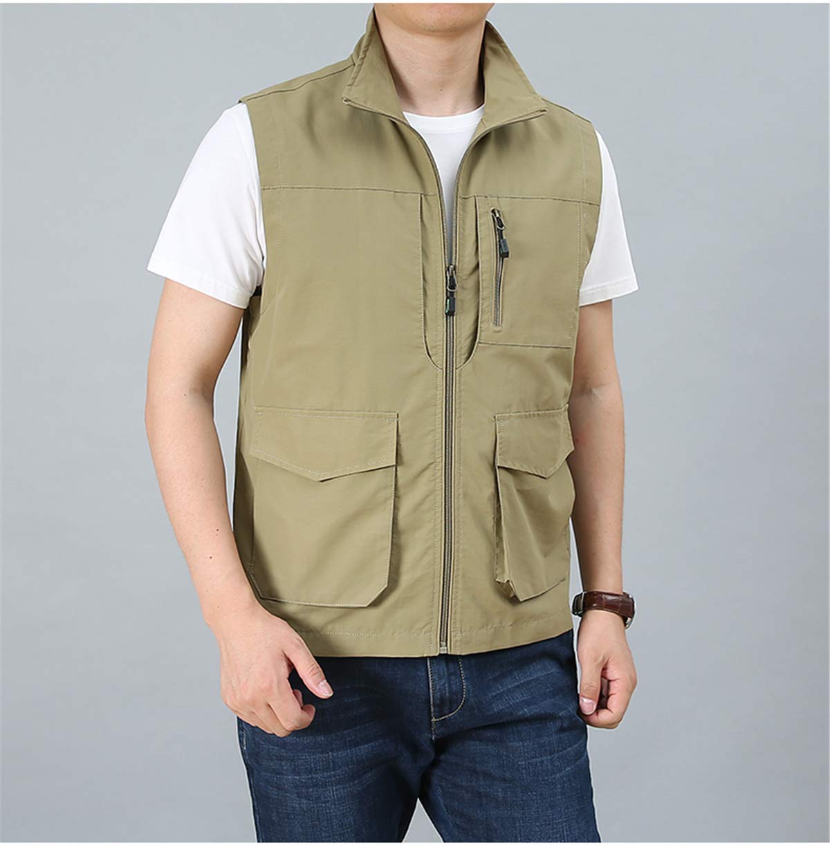 Shanghai Story Men's Quick Dry Outdoor Fishing Vest with Multiple Pockets - Lightweight Summer Work Jacket for Travel, Safari & Outdoor Adventures | Perfect for Hiking, Camping & Fishing Trips
