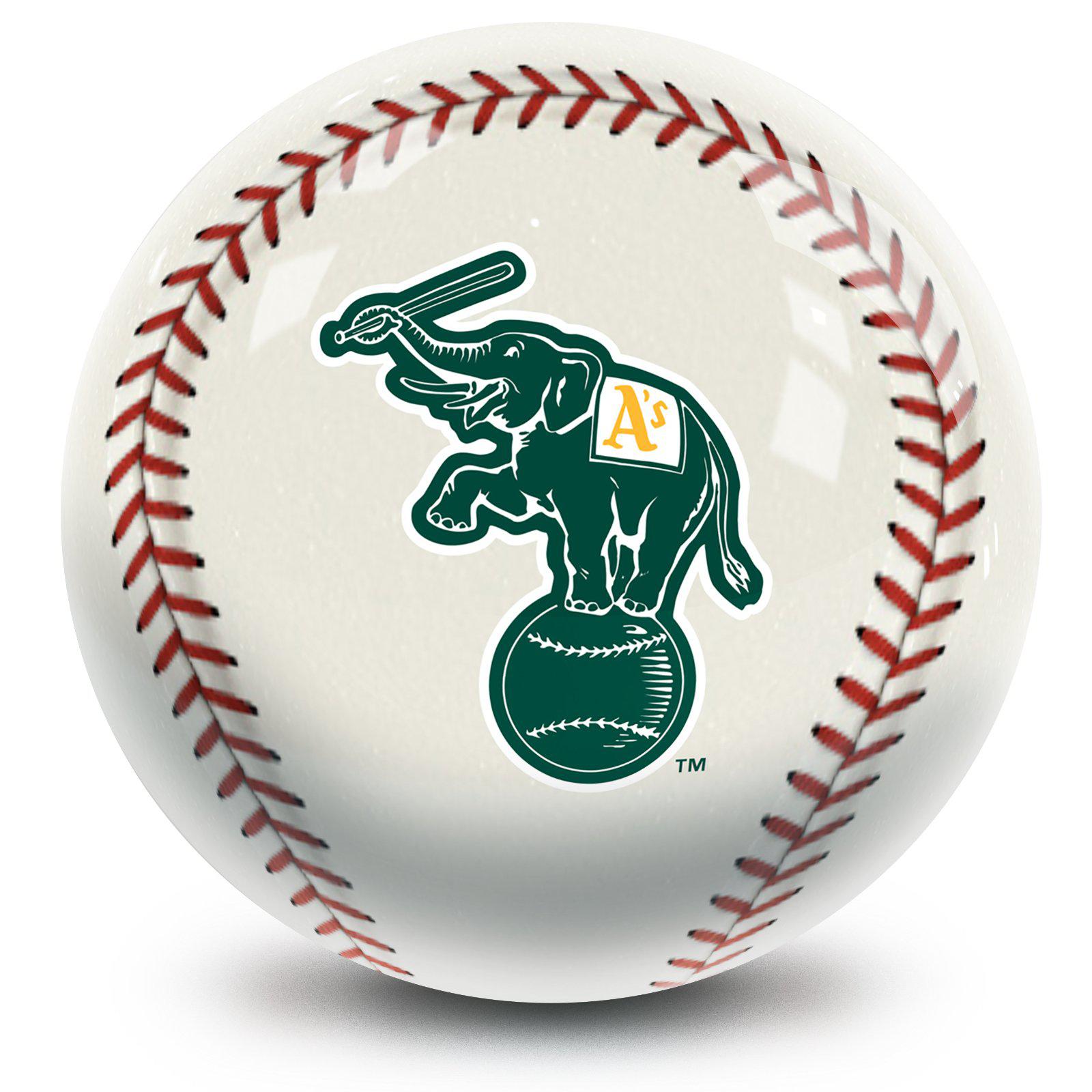 Official MLB Oakland Athletics Bowling Ball - Professional 16lb Bowling Ball with Team Logo - Perfect for Bowling Leagues, Tournaments & Gifts for Baseball Fans