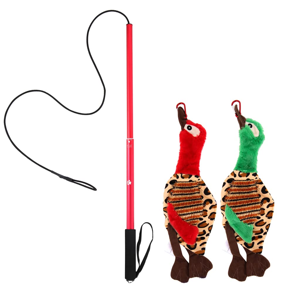 Durable Puppy & Kitten Chew Toys Set - Interactive Dog Training & Cat Teasing Stick with Telescopic Design - Perfect for Indoor Play, Teasing, and Chewing - Great for Puppies, Kittens, and Small Pets