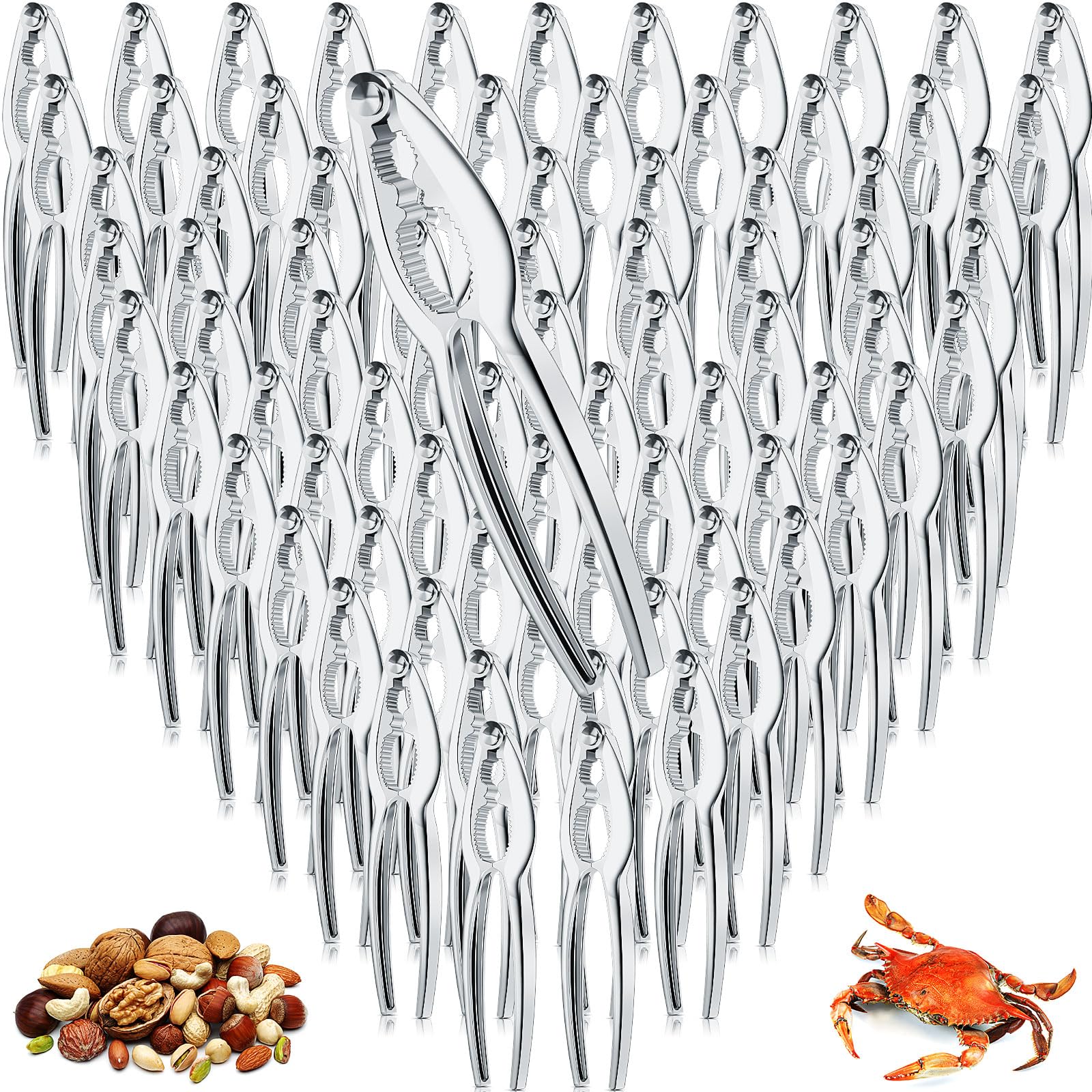 80 Pack Heavy Duty Nut & Crab Crackers - Bulk Crab Leg Claw Crackers Opener Tool for Nuts, Shellfish, Seafood - Perfect for Home, Restaurant & Kitchen Use