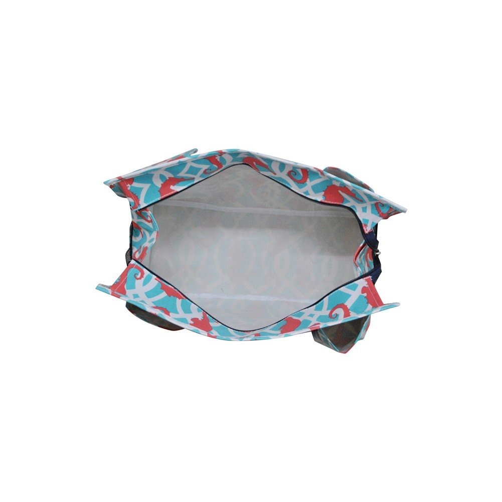 Seahorse Print Zippered Caddy Organizer Tote Bag - Waterproof Storage Pouch for Travel, Gym, Beach & Daily Essentials | Perfect for Women & Men