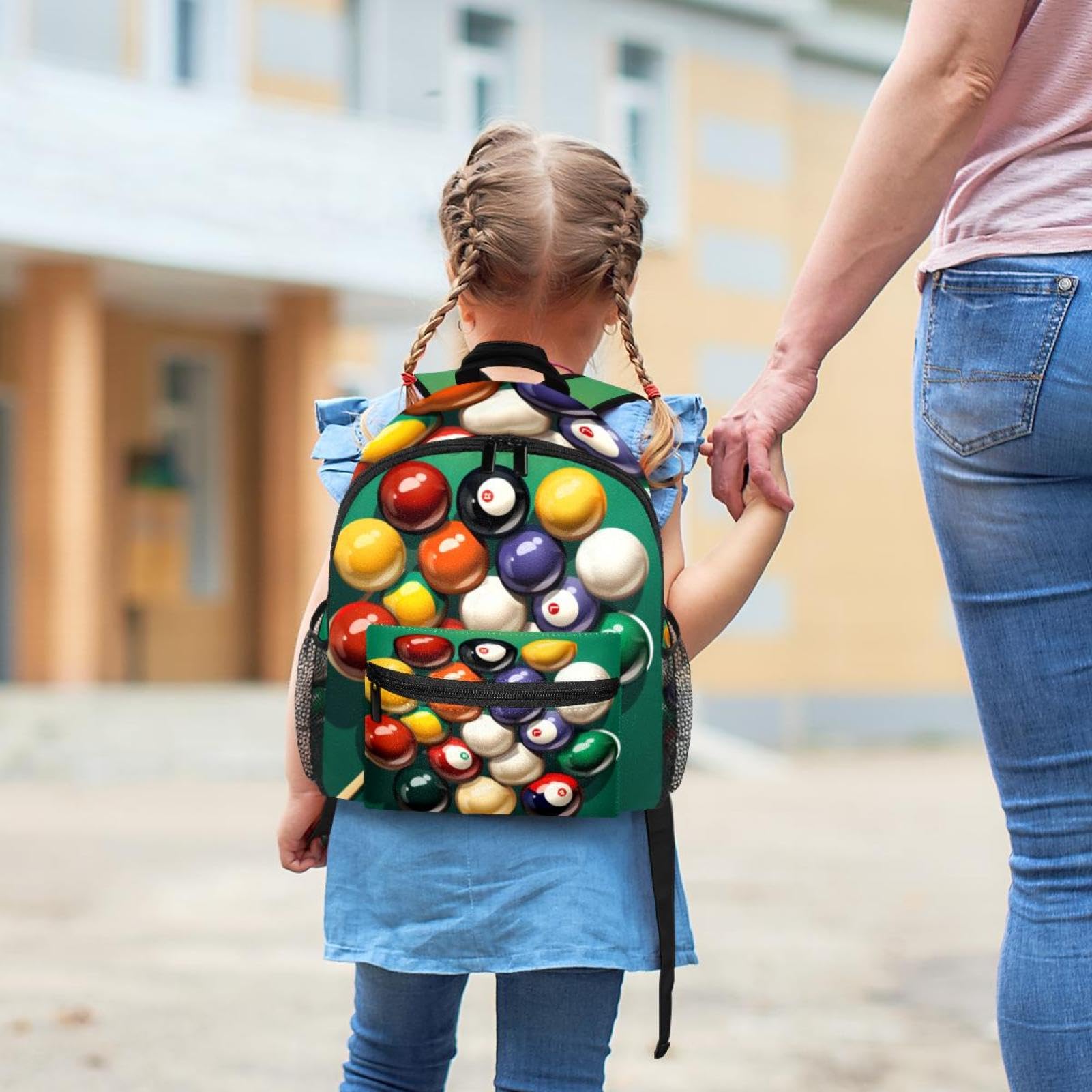 Stylish Travel Backpack for Women & Men - Durable Laptop Backpack with Billiard Design - Perfect for Work, School, Gym & Outdoor Adventures