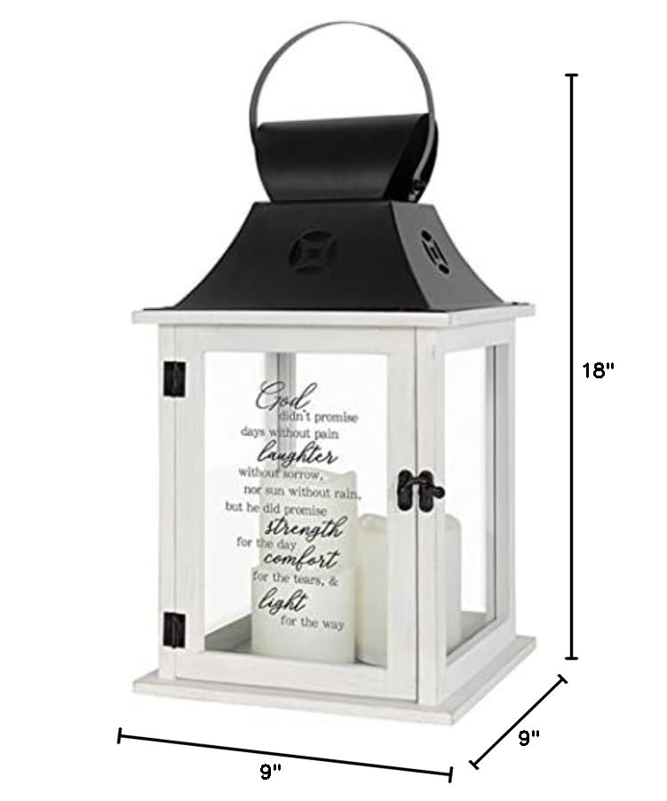 God Didn't Promise Pillar Candle Lantern - Rustic Decorative Candle Holder for Home, Church & Wedding Decor