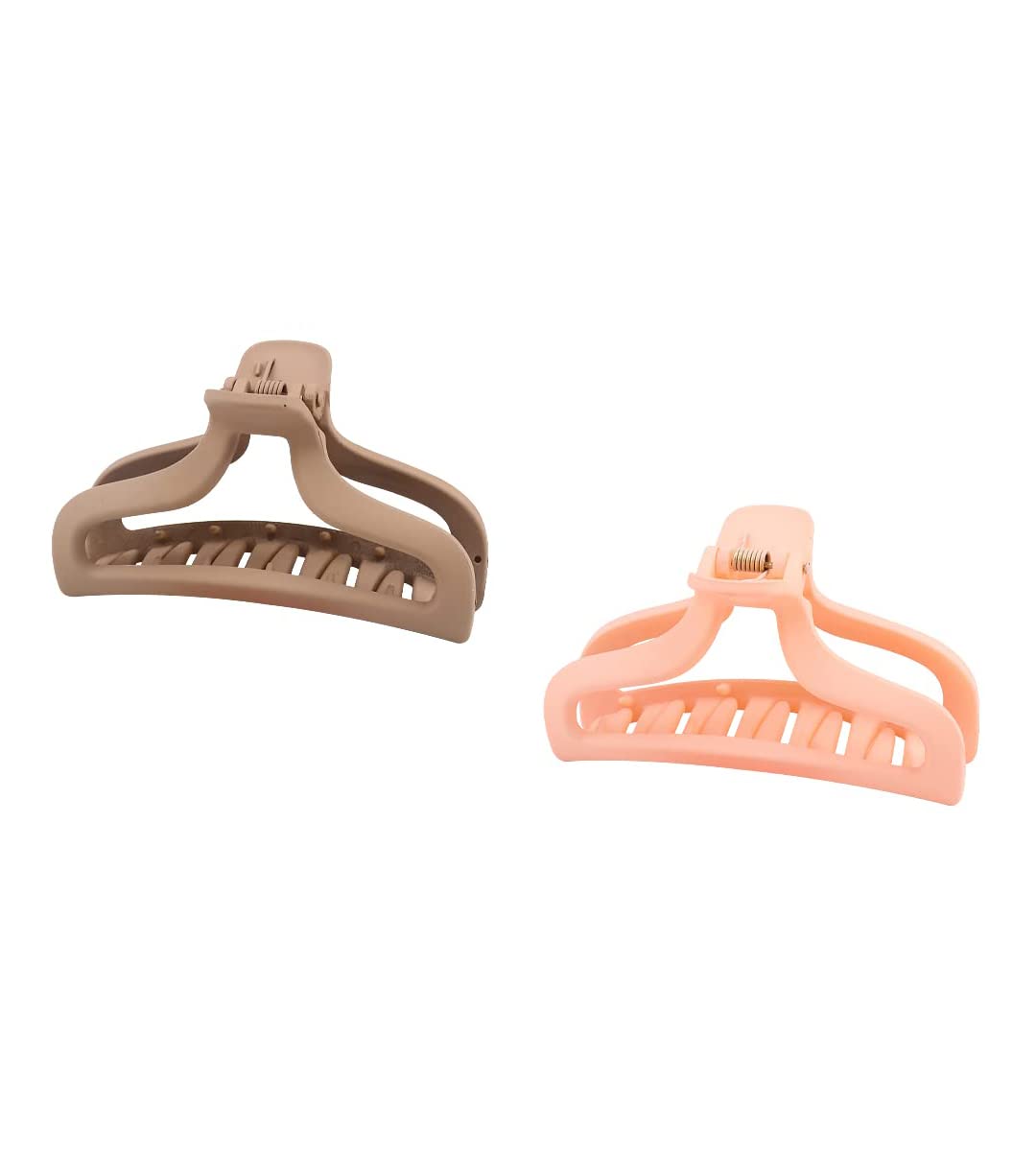 STYLEDOSE 2Pcs Matte Acrylic Hair Clips for Women - Solid Color Simple Hair Claw Barrette Hairpin, Non-Slip Hair Accessories for Girls (Multicolor) - Perfect for School, Work, Parties & Everyday Styling