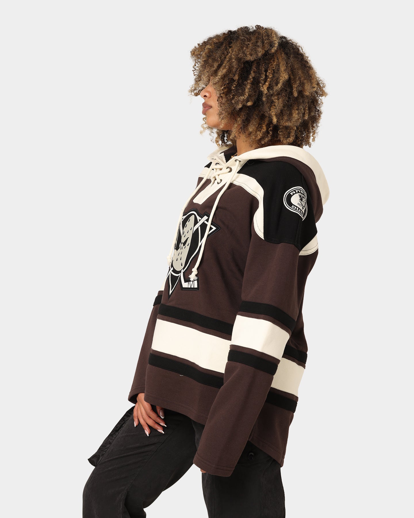 47 Brand Anaheim Ducks Superior Lacer Hoodie Brown - Men's Premium NHL Hockey Pullover Sweatshirt for Game Day & Casual Wear