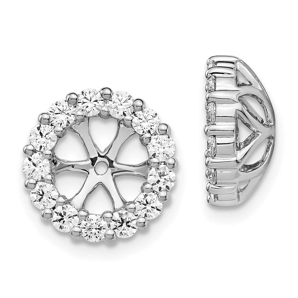 14K White Gold Diamond Earring Jackets - Elegant Stud Enhancers for Women | Perfect for Weddings, Parties & Special Occasions
