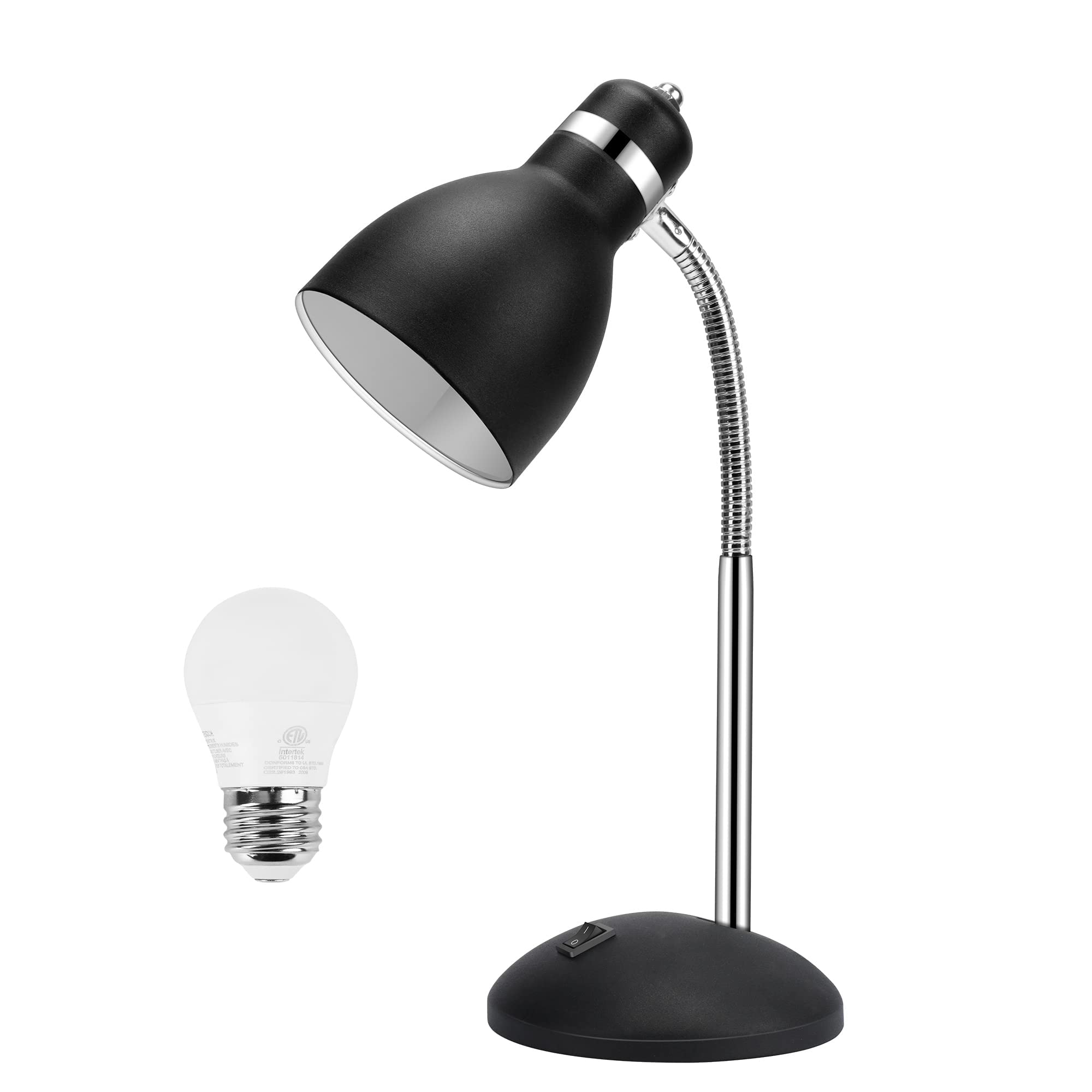 Flexible Gooseneck Desk Lamp with ON/Off Switch - Adjustable Study Lamp for Bedroom, Living Room, Office & College Dorm | Perfect for Reading, Working & Nightstand Lighting