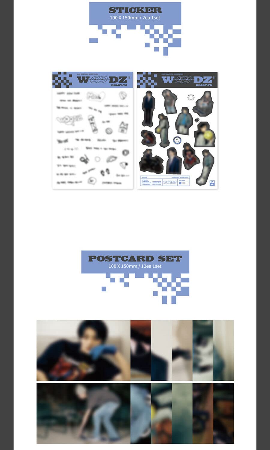 WOODZ 2022 SEASON'S GREETINGS K-POP Merchandise Set - Calendar, Photo Card Diary, Folded Poster, Stickers, Post Cards & Pop-up Card - Perfect for K-POP Fans Collection, Room Decor & Gift Giving
