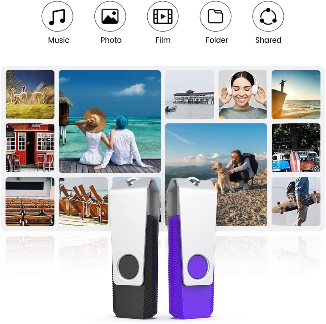 5-Pack 128GB USB 3.0 Flash Drives - Mixed Colors for Computer & Data Storage