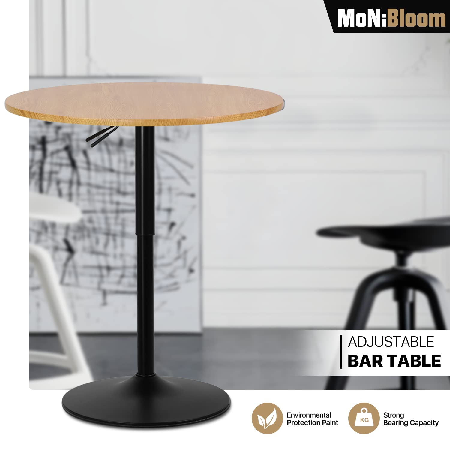 Adjustable Height Round Bistro Pub Table 27.5