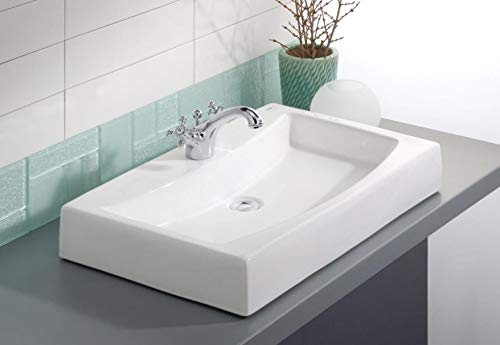 Cheviot Mediterranean Vessel Sink - White Vitreous China Bathroom Sink for Modern Farmhouse & Coastal Style Homes | Perfect for Powder Rooms, Guest Baths & Spa Retreats