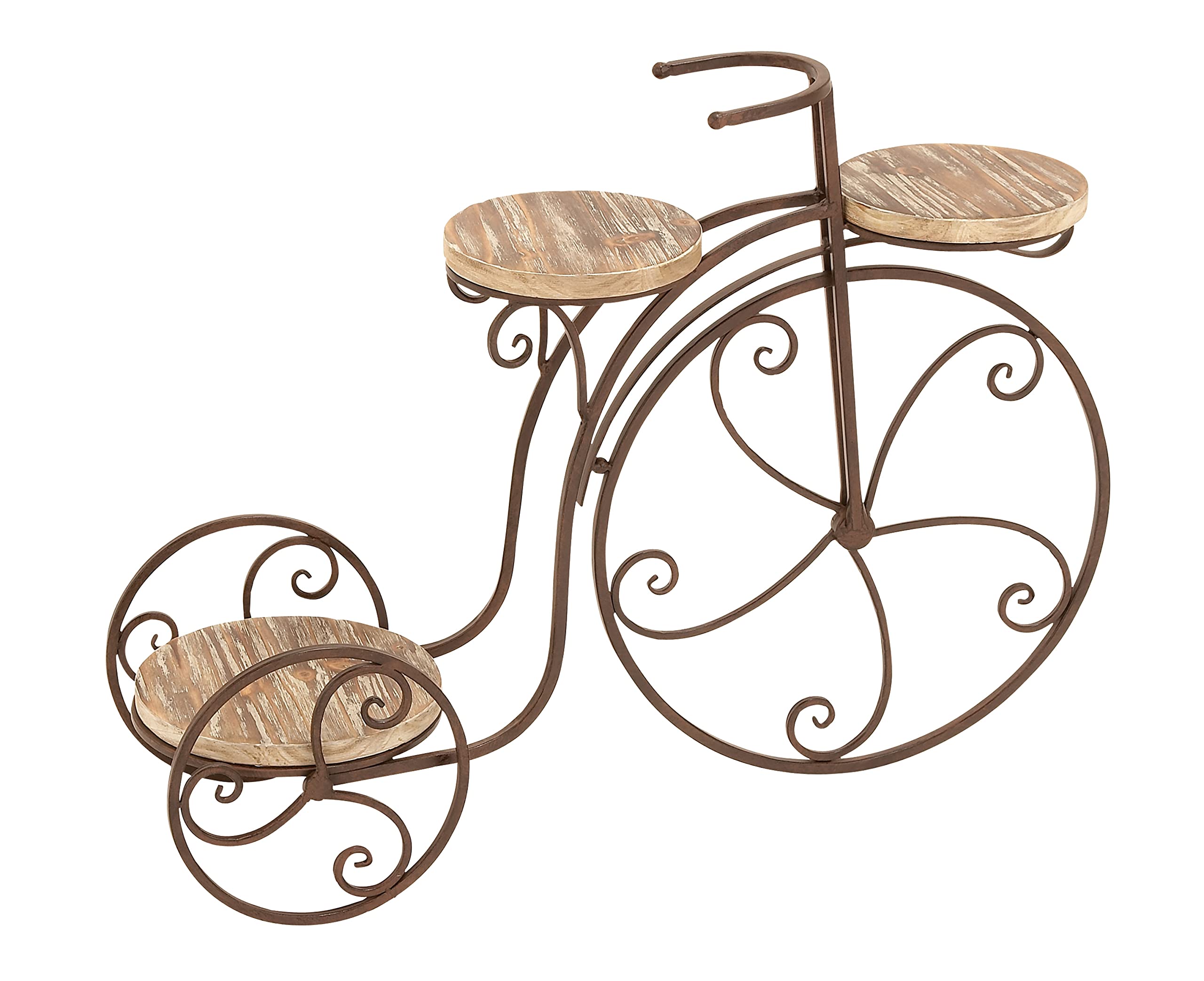 Deco 79 2-Tier Metal Bike Wall Shelf - Indoor Outdoor Plant Stand for Home & Garden Decor, 31
