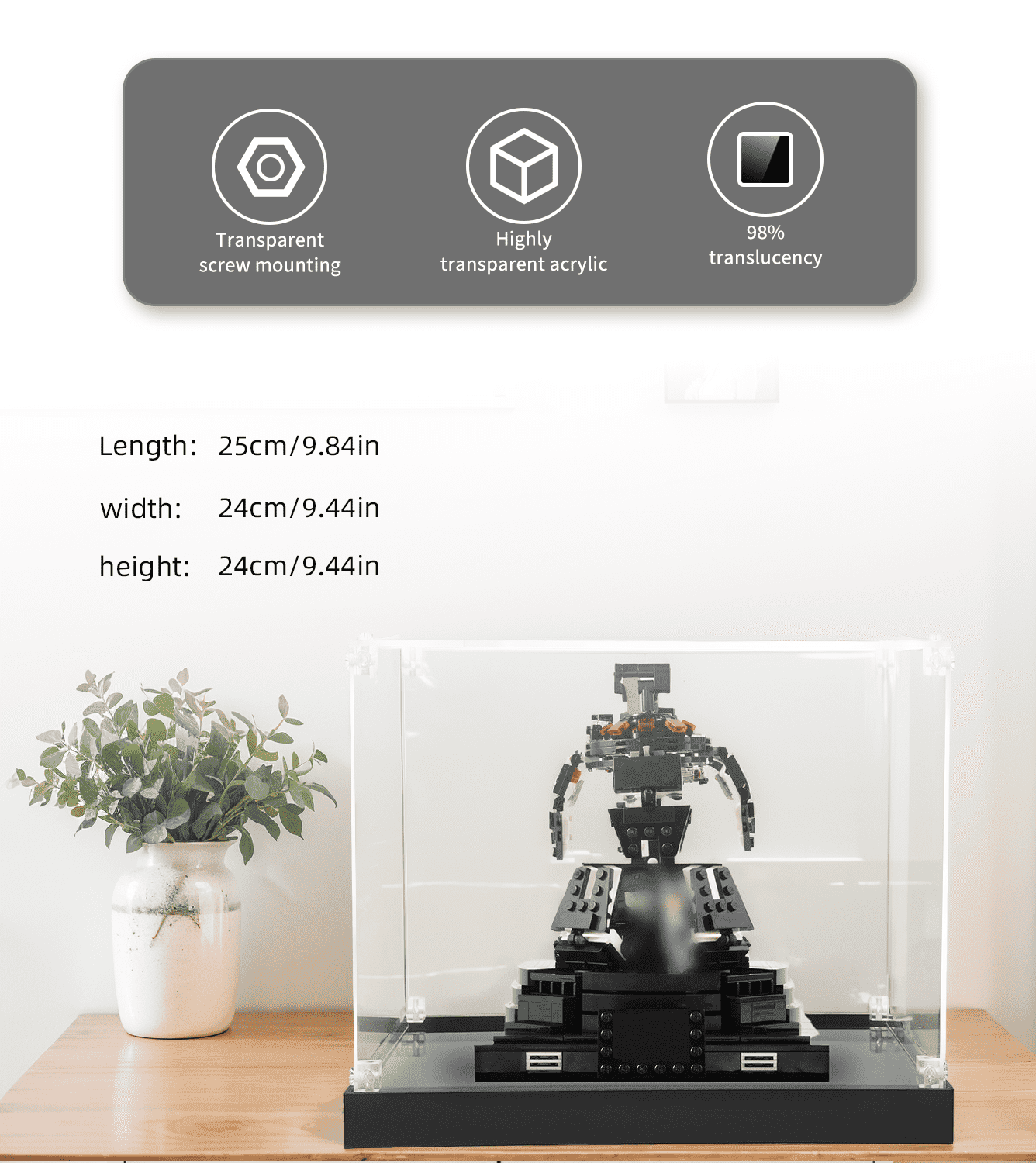 Lego Star Wars Darth Vader Meditation Chamber 75296 Display Case - Premium Acrylic Showcase for Collectible Minifigures | Perfect for Home Decoration & Gift for Star Wars Fans