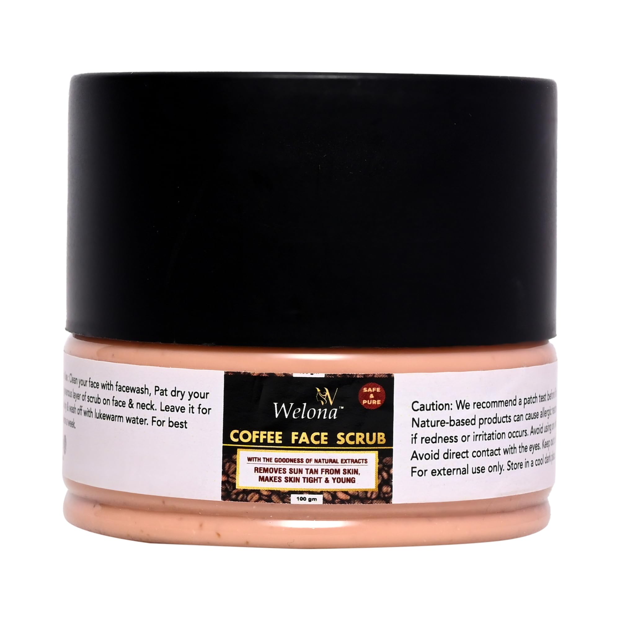 Welona Coffee Tan Removal Face Scrub (100g) - Natural Exfoliating Scrub for Blackheads, Whiteheads & Dead Skin | Detan Pack for Men & Women | Brightens Skin & Reduces Pigmentation | Perfect for Daily Skincare Routine & Post-Sun Care