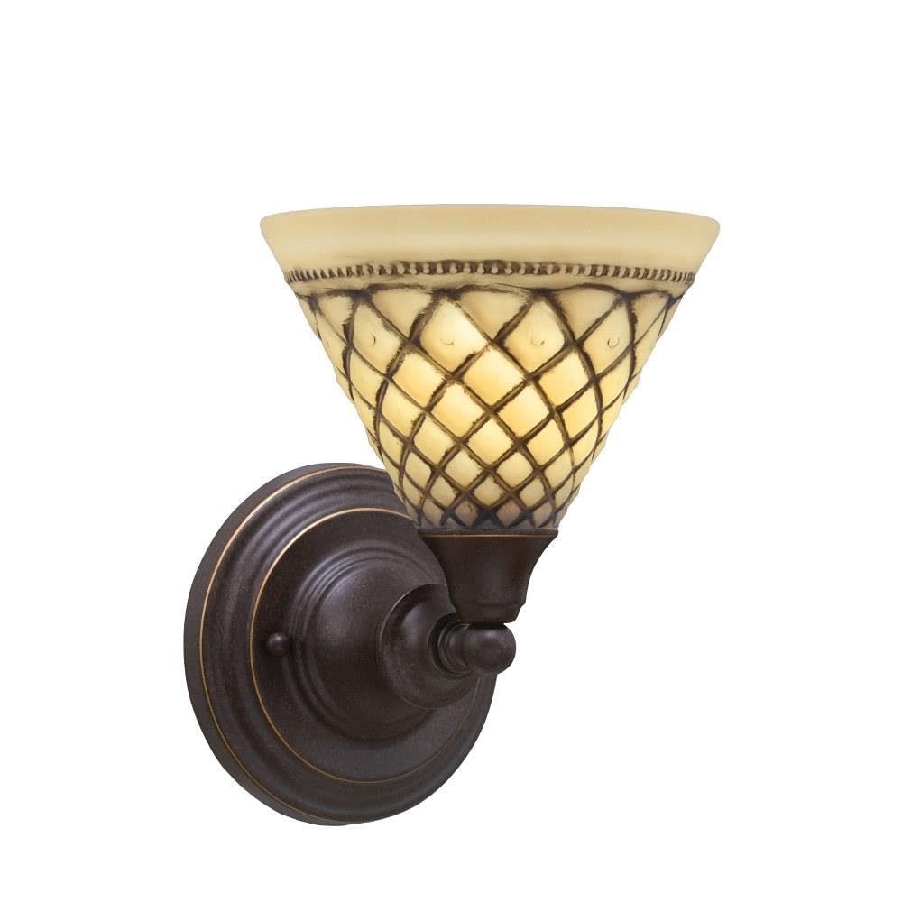 Toltec Lighting 1 Light Wall Sconce in Dark Granite - Modern Matte Black Fixture for Bedroom, Hallway & Living Room (40-DG-7185)