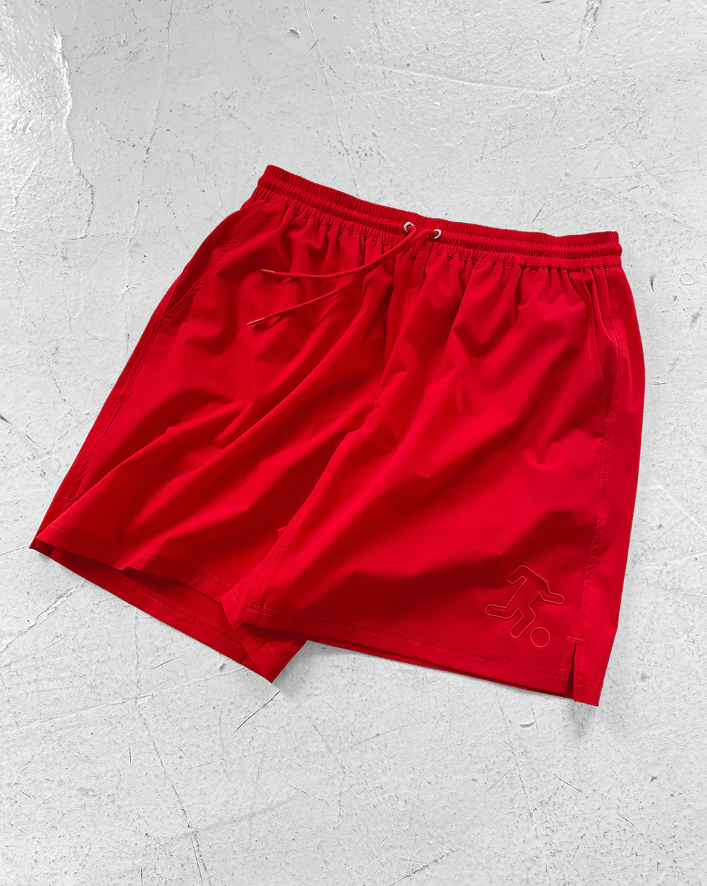 Scenes NY Nylon Team Shorts for Men - Lightweight Athletic Running Shorts with Pockets, Red - Perfect for Gym, Jogging, and Casual Wear
