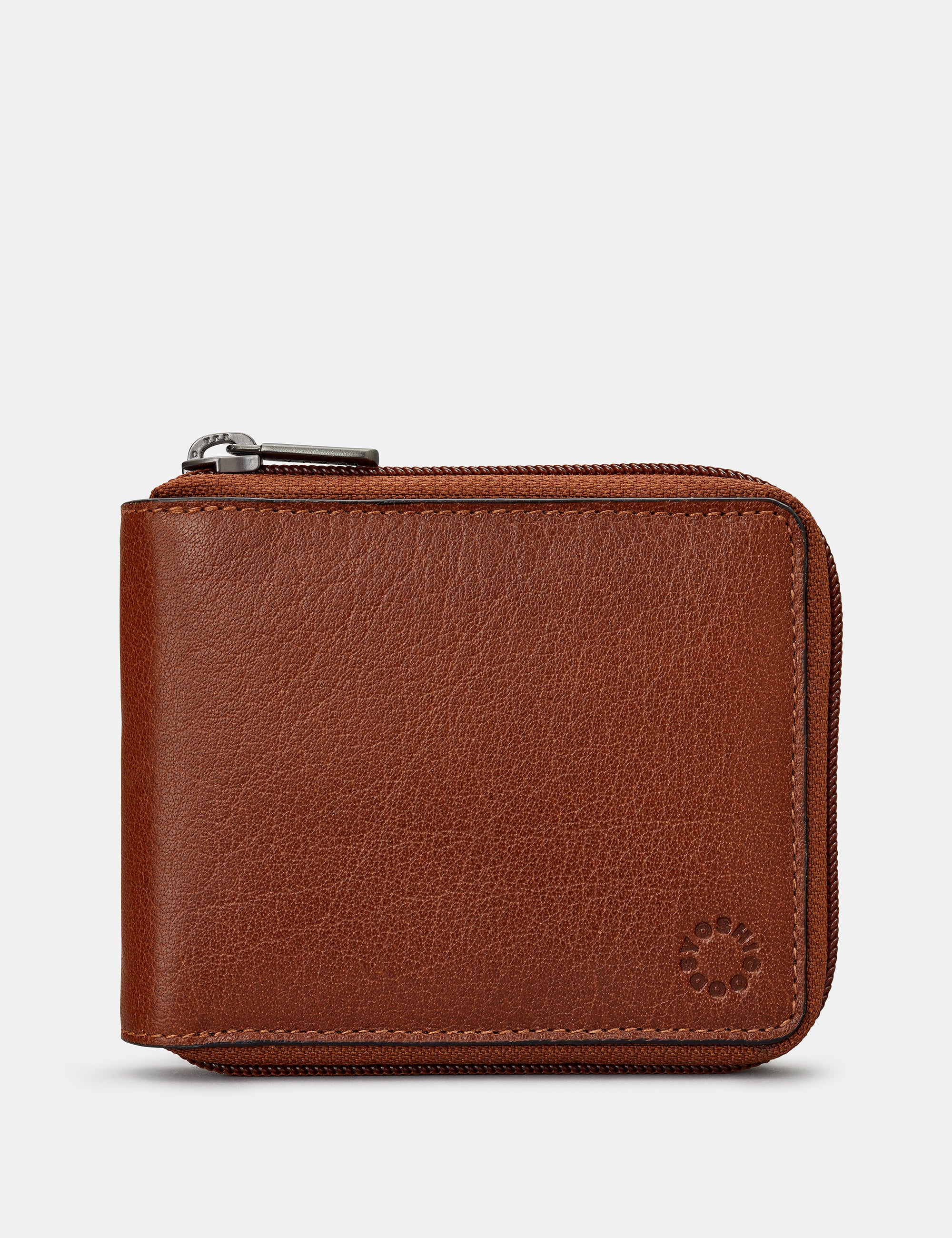 Premium Brown Leather Zip Around Wallet for Men - Stylish & Secure RFID Blocking Bifold Wallet for Everyday Use, Travel & Business