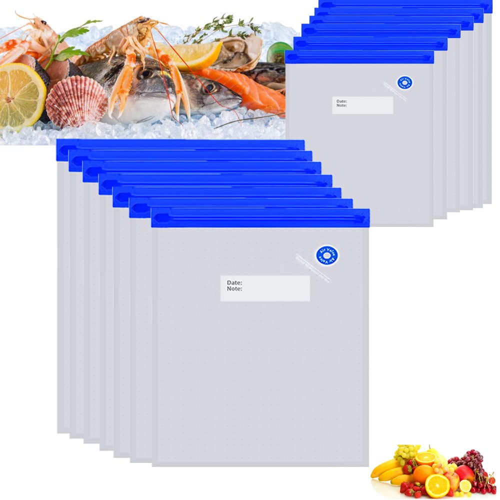 Mantianstar 15-Pack Reusable Vacuum Sealer Bags 10.2x11in (26x28cm) BPA-Free Sous Vide Bags for Anova & Joule Cookers - Keep Food Fresh for Meal Prep, Freezing & Sous Vide Cooking
