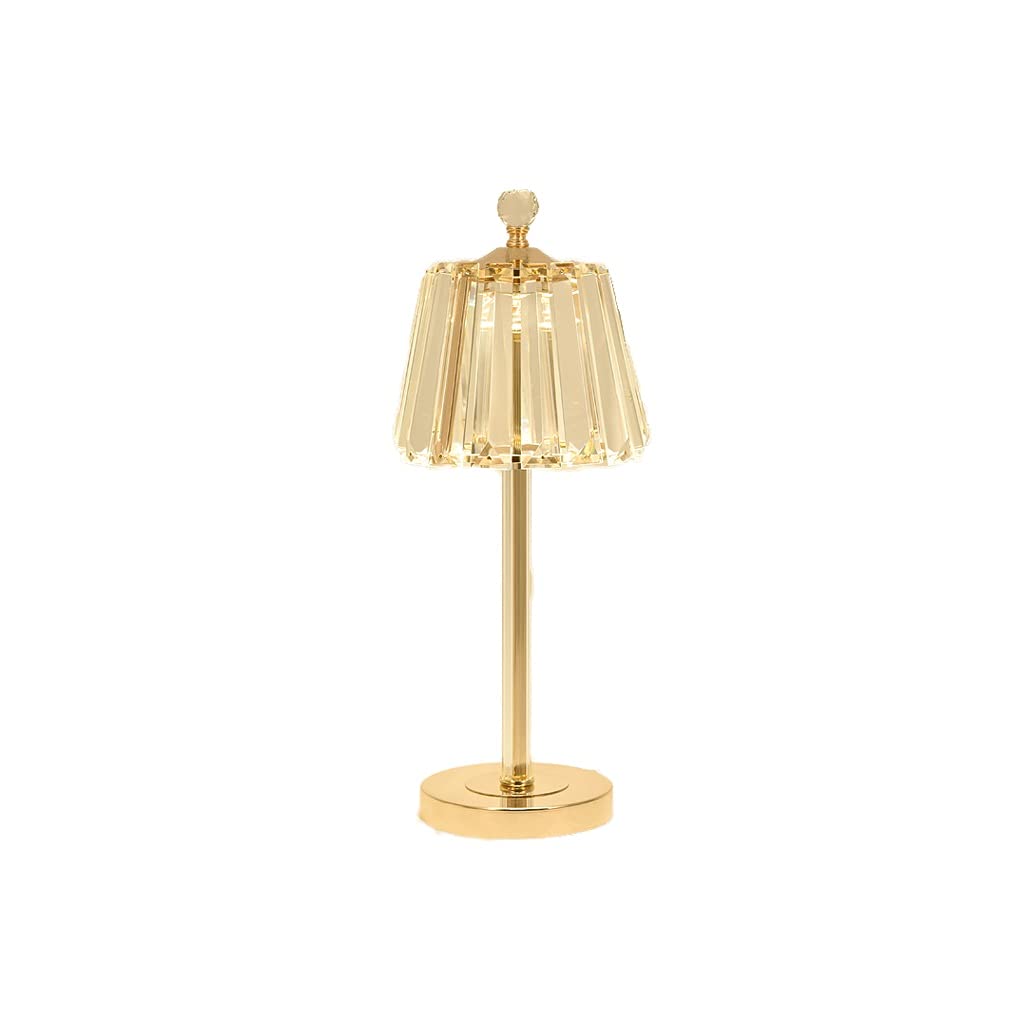 Luxury Crystal Table Lamp - Modern Nightstand Lamp for Bedroom, Bedside Desk Light with Elegant Design, Home Decor Lighting (Yellow) - Perfect for Bedroom, Living Room, Office & Reading Nook