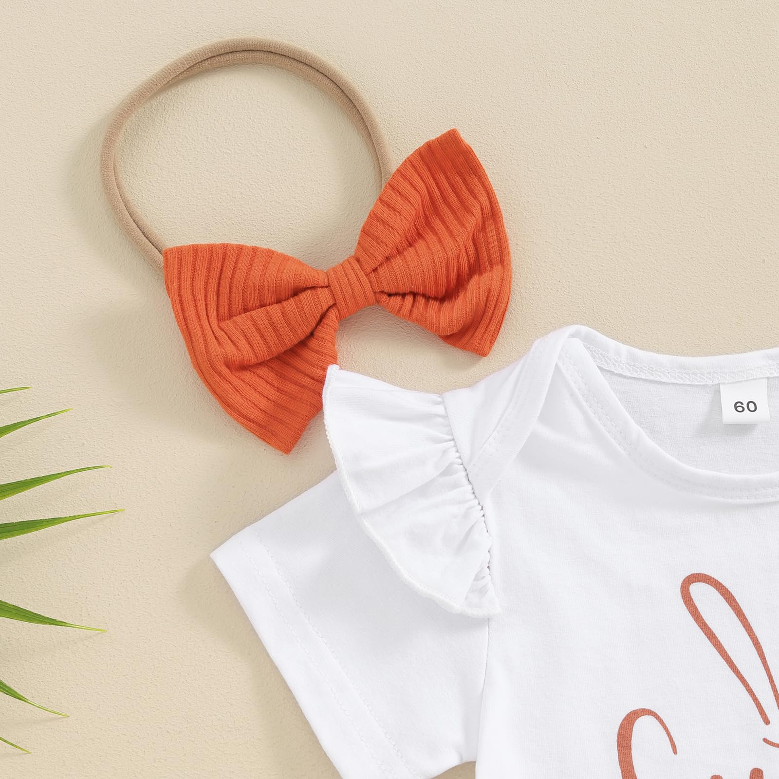 Adorable Newborn Baby Girl Outfit - Bell Bottom Romper with Ruffles, Bow & Flare Pants Set + Headband | Perfect for Photoshoots, Birthday Parties & Special Occasions