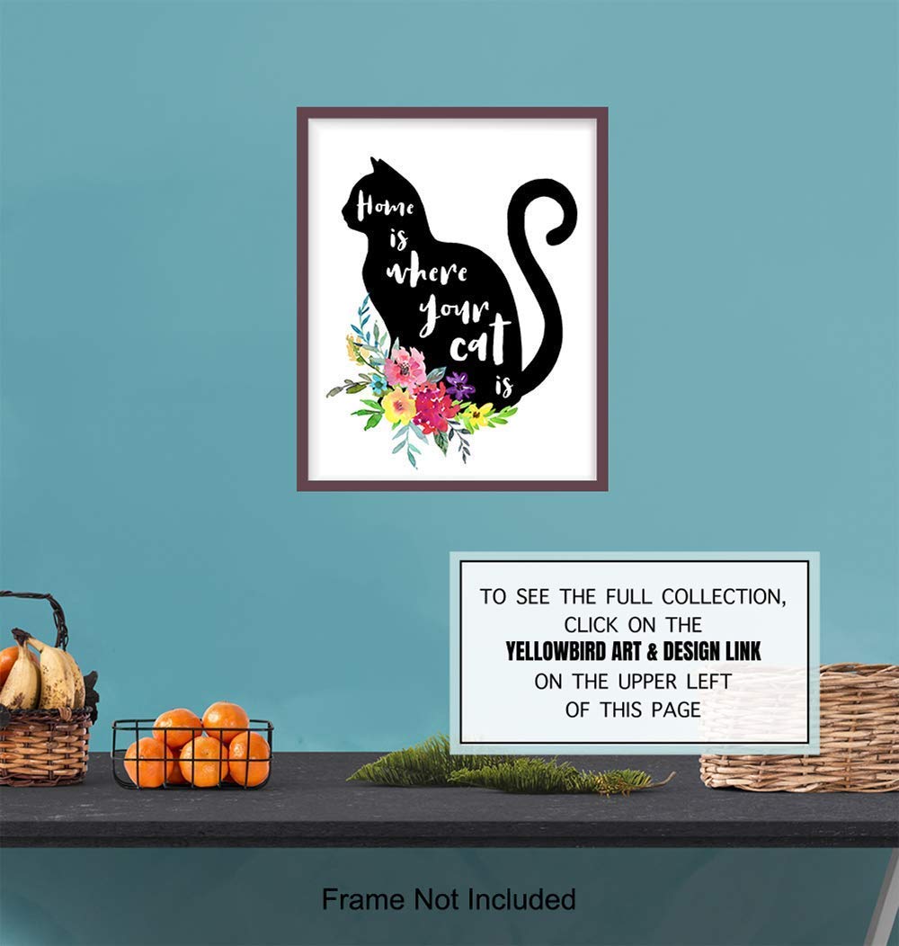 Cat Art Wall Decor - 8x10 Sentimental Home Poster Print for Bedroom, Living Room & Family - Perfect Gift for Cat Lovers, Women & Girls - Ideal for Pet-Themed Rooms, Gifts & Cozy Home Decor